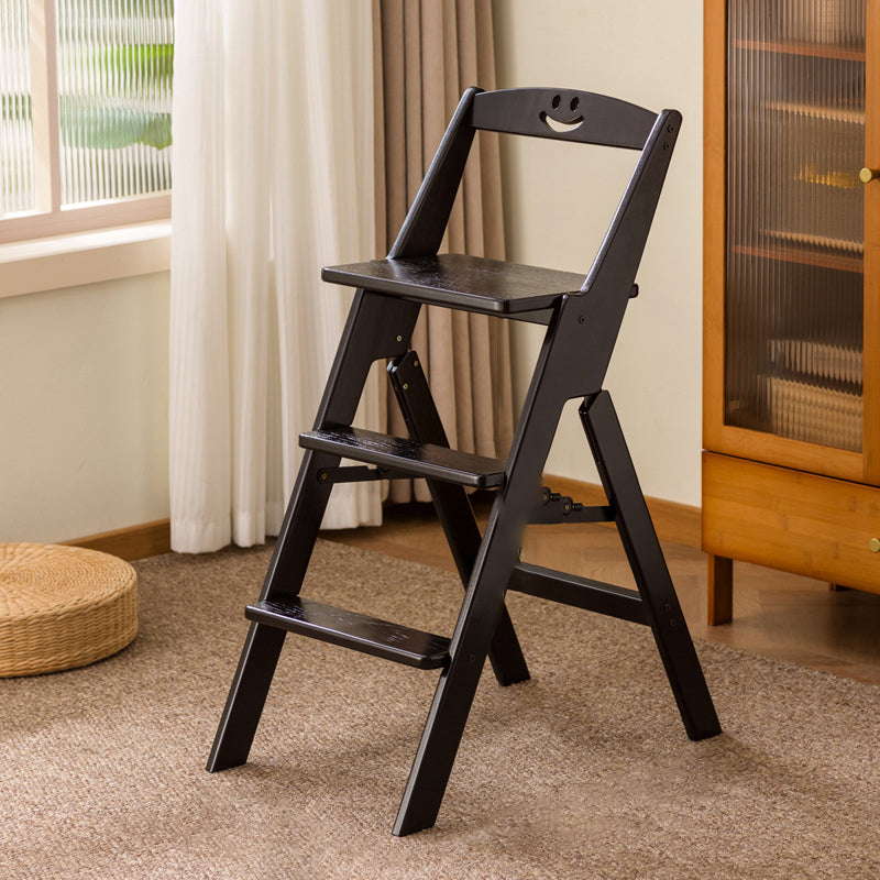 Folding Step Stool | Bamboo Minimalist Design with Backrest | Space-Saving for Dining Room 9