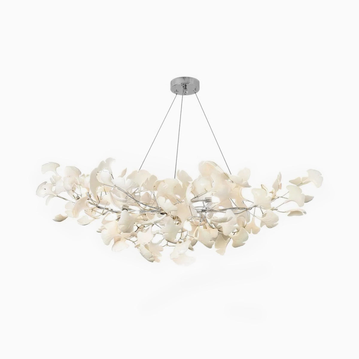 Gold Modern Chandelier Light with Ginkgo Design for Dining Room Dimmable Metal Fixture 22