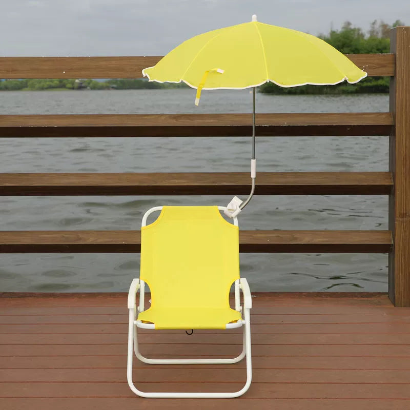 Kids Outdoor Recliner Chair | Foldable PP & Metal Design with Sunshade | Garden & Beach Use 15