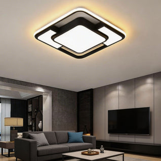 AcrylicAura | Modern Energy-Efficient LED Flush Mount Ceiling Light in Iron and Acrylic
