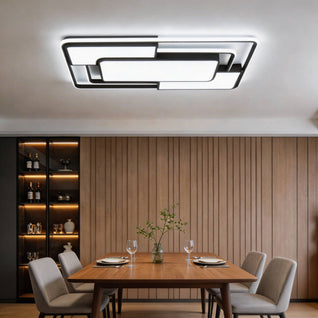 AcrylicAura | Modern Energy-Efficient LED Flush Mount Ceiling Light in Iron and Acrylic