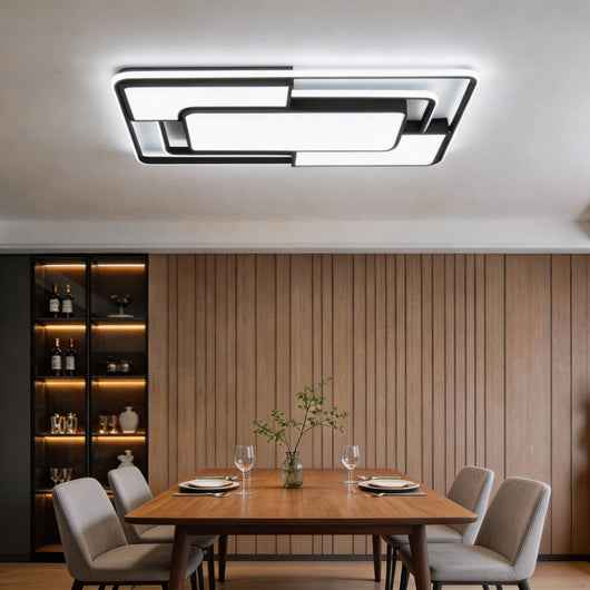 AcrylicAura | Modern Energy-Efficient LED Flush Mount Ceiling Light in Iron and Acrylic 1