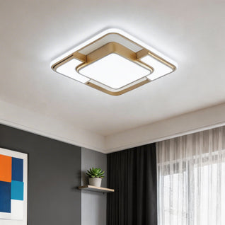 AcrylicAura | Modern Energy-Efficient LED Flush Mount Ceiling Light in Iron and Acrylic