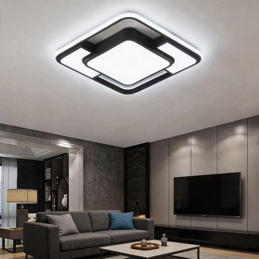 AcrylicAura | Modern Energy-Efficient LED Flush Mount Ceiling Light in Iron and Acrylic 3