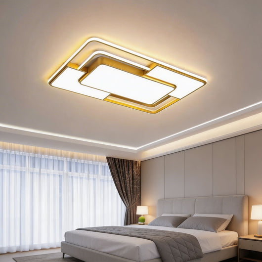 AcrylicAura | Modern Energy-Efficient LED Flush Mount Ceiling Light in Iron and Acrylic 4