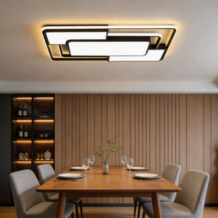 AcrylicAura | Modern Energy-Efficient LED Flush Mount Ceiling Light in Iron and Acrylic