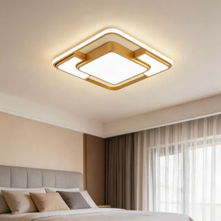 AcrylicAura | Modern Energy-Efficient LED Flush Mount Ceiling Light in Iron and Acrylic