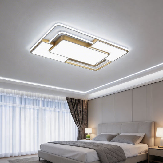 AcrylicAura | Modern Energy-Efficient LED Flush Mount Ceiling Light in Iron and Acrylic 7