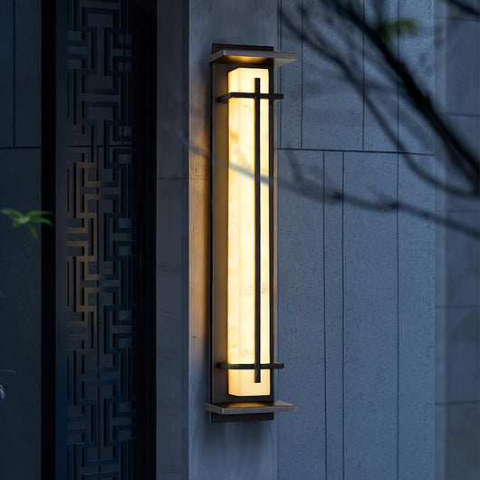AlabasterGlow | Durable Waterproof Outdoor Wall Lantern with Integrated LED 2