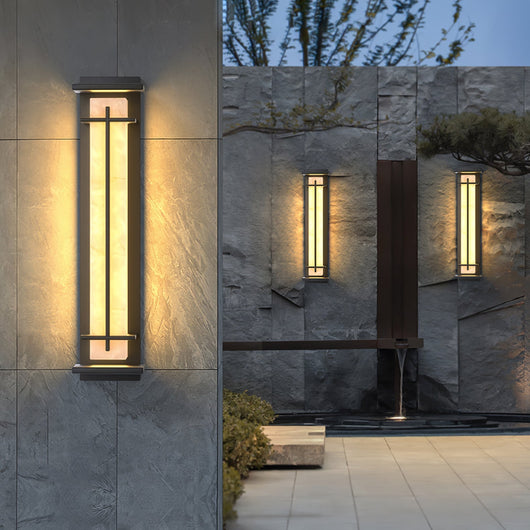 AlabasterGlow | Durable Waterproof Outdoor Wall Lantern with Integrated LED 4