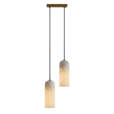 AlabasterGlow | Elegant Brass-Finished Pendant Light for Kitchen Island 2