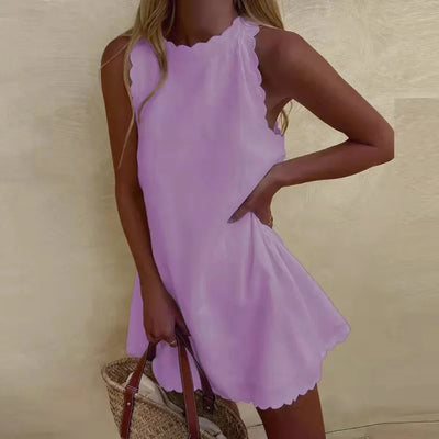 Amara | Women's Dress A-Line Scalloped Edge Lightweight Summer Dress for Women Adult Summer 5
