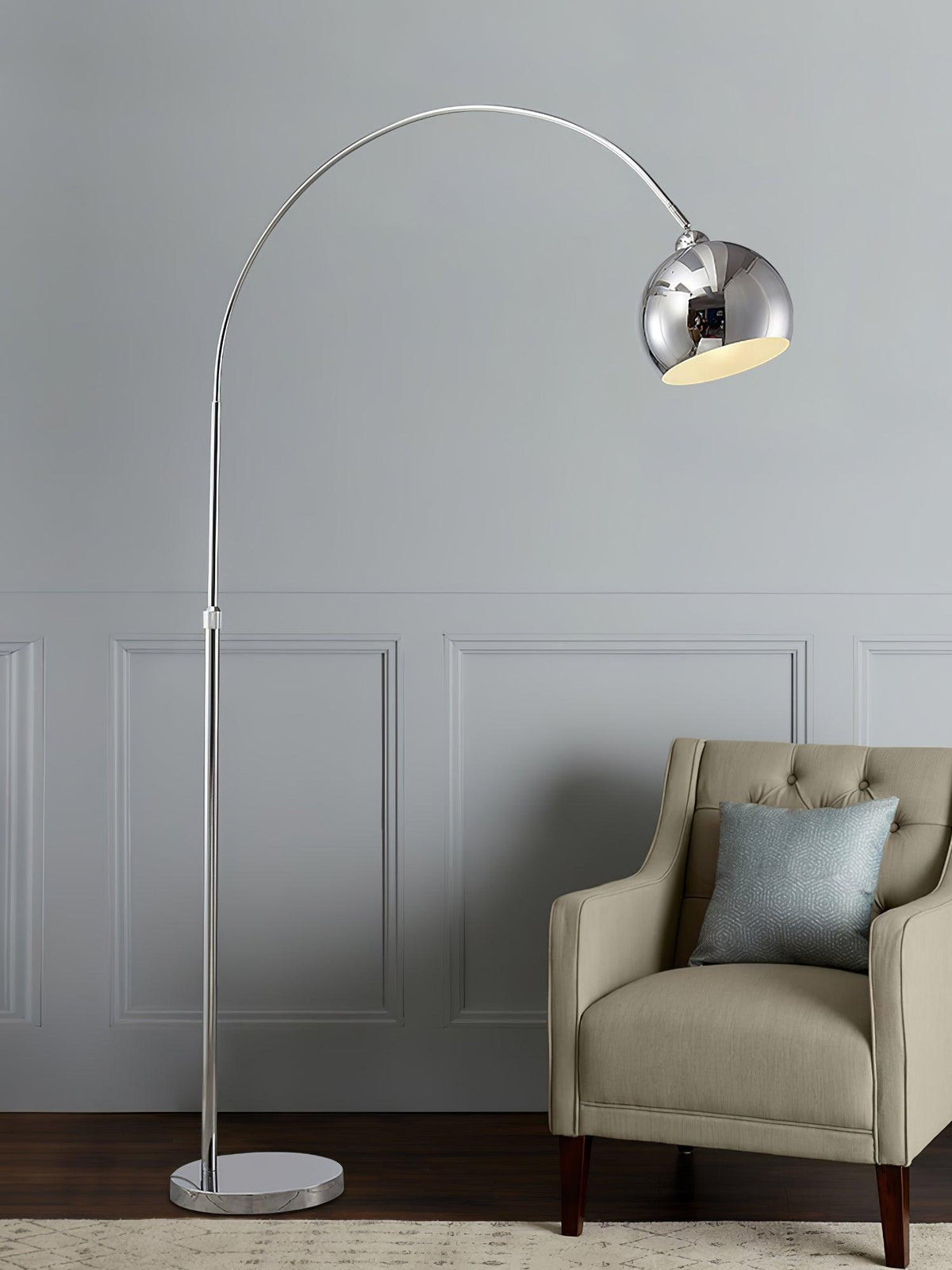 AnglerLamp | Modern Adjustable Floor Lamp with Chrome Finish for Living Room 8