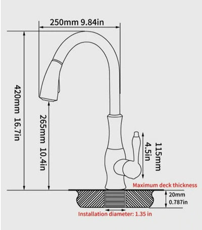 Anton | Elegant Stainless Steel Retractable Kitchen Faucet with Sprayer 2