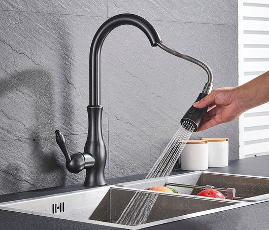 Anton | Elegant Stainless Steel Retractable Kitchen Faucet with Sprayer 3