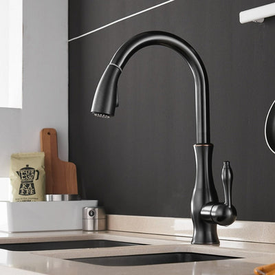 Anton | Elegant Stainless Steel Retractable Kitchen Faucet with Sprayer 4