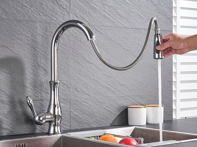 Anton | Elegant Stainless Steel Retractable Kitchen Faucet with Sprayer 5