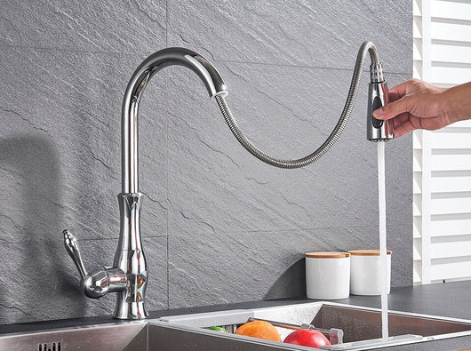 Anton | Elegant Stainless Steel Retractable Kitchen Faucet with Sprayer 5
