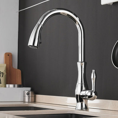 Anton | Elegant Stainless Steel Retractable Kitchen Faucet with Sprayer 6