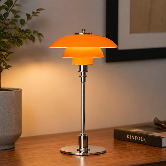 Apricity | Elegant Tiered Glass Table Lamp with Dimmable Feature in Gold or Silver 11