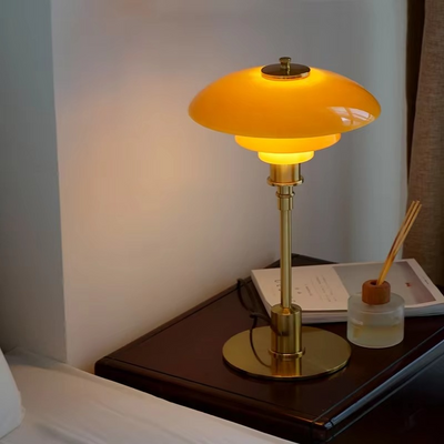 Apricity | Elegant Tiered Glass Table Lamp with Dimmable Feature in Gold or Silver 3