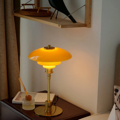 Apricity | Elegant Tiered Glass Table Lamp with Dimmable Feature in Gold or Silver 5