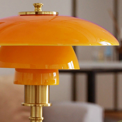 Apricity | Elegant Tiered Glass Table Lamp with Dimmable Feature in Gold or Silver 6