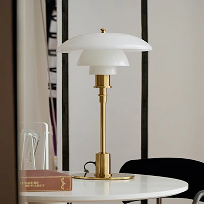 Apricity | Elegant Tiered Glass Table Lamp with Dimmable Feature in Gold or Silver 7