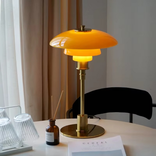 Apricity | Elegant Tiered Glass Table Lamp with Dimmable Feature in Gold or Silver 8