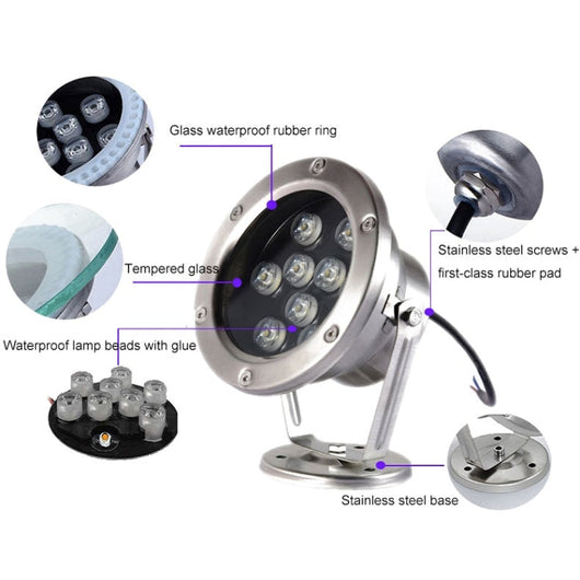 AquaGlow | Bright Waterproof Submersible LED Underwater Pool Light 2