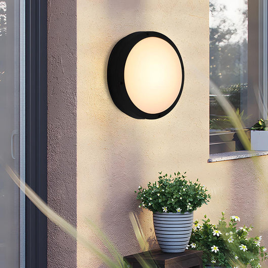 AquaGlow | Modern Waterproof Round Outdoor Wall Light Fixture in Die-Cast Aluminum 0