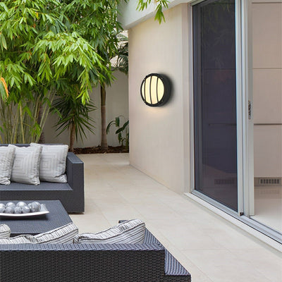 AquaGlow | Modern Waterproof Round Outdoor Wall Light Fixture in Die-Cast Aluminum 4