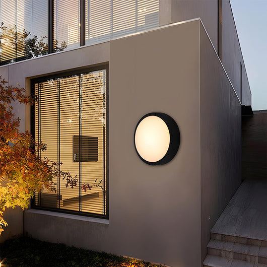 AquaGlow | Modern Waterproof Round Outdoor Wall Light Fixture in Die-Cast Aluminum 6