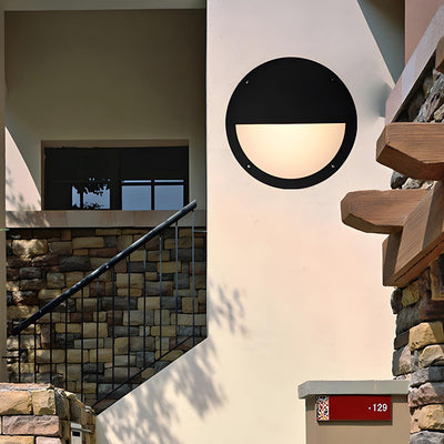 AquaGlow | Modern Waterproof Round Outdoor Wall Light Fixture in Die-Cast Aluminum 7