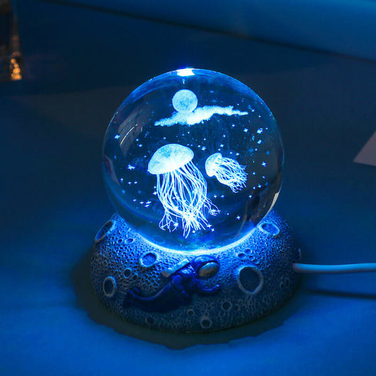 AquaSphere | Elegant 3D Laser Engraved Crystal Night Light 0