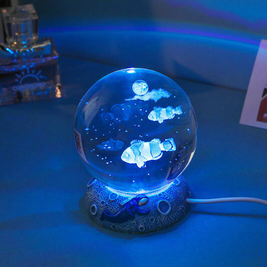 AquaSphere | Elegant 3D Laser Engraved Crystal Night Light 12