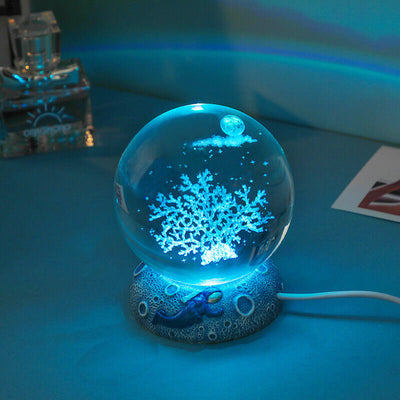 AquaSphere | Elegant 3D Laser Engraved Crystal Night Light 3