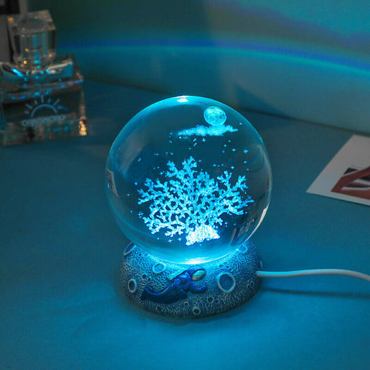 AquaSphere | Elegant 3D Laser Engraved Crystal Night Light 3