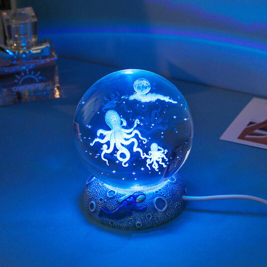 AquaSphere | Elegant 3D Laser Engraved Crystal Night Light 5