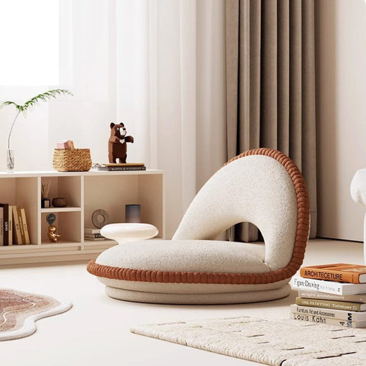 Armless Lounge Chair | Teddy Velvet Upholstery, Rotatable Design | Living Room Accent Seating 0