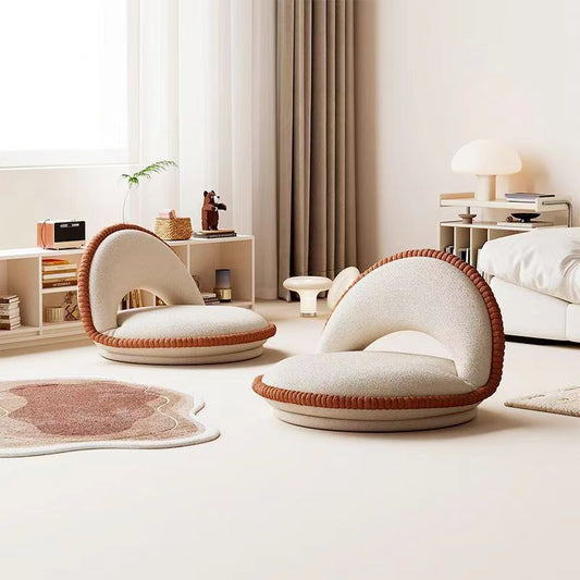 Armless Lounge Chair | Teddy Velvet Upholstery, Rotatable Design | Living Room Accent Seating 1