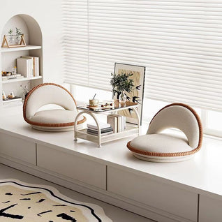 Armless Lounge Chair | Teddy Velvet Upholstery, Rotatable Design | Living Room Accent Seating