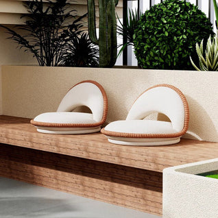Armless Lounge Chair | Teddy Velvet Upholstery, Rotatable Design | Living Room Accent Seating
