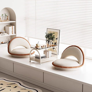 Armless Lounge Chair | Teddy Velvet Upholstery, Rotatable Design | Living Room Accent Seating
