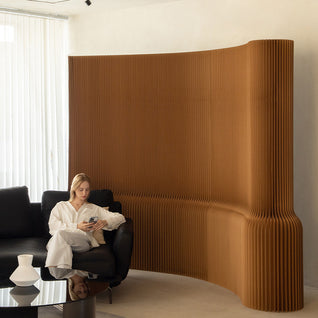 Art Deco Room Divider Panels | Kraft Paper & Acrylic | Adjustable Length for Living Room Privacy