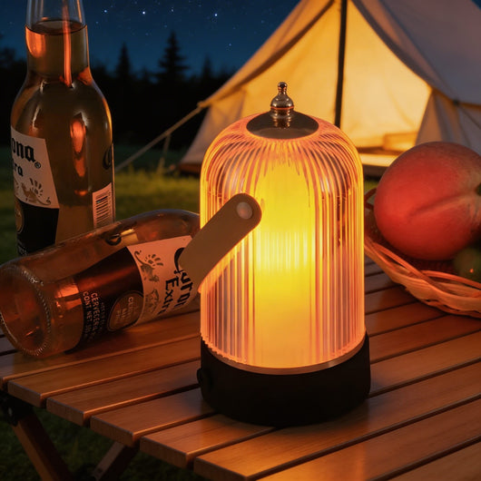 AuraLight | Elegant Ribbed Glass Table Lamp with Adjustable Metal Base for Bedroom and Living Room 2