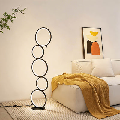 AuraLight | Modern Adjustable Black Floor Lamp with Circular Design in Iron and PVC 0