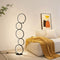 AuraLight | Modern Adjustable Black Floor Lamp with Circular Design in Iron and PVC