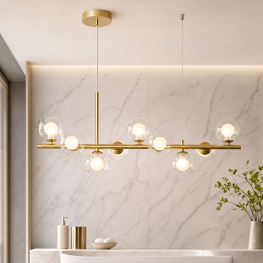 AuraSphere | Elegant Modern Gold Chandelier Light with Cluster Glass Shades 11