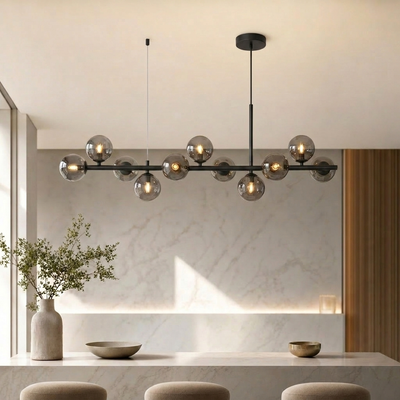 AuraSphere | Elegant Modern Gold Chandelier Light with Cluster Glass Shades 12